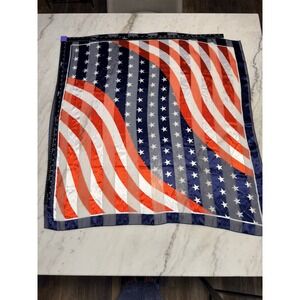 Vintage American Flag Patriotic 40"x40" Large Square Scarf